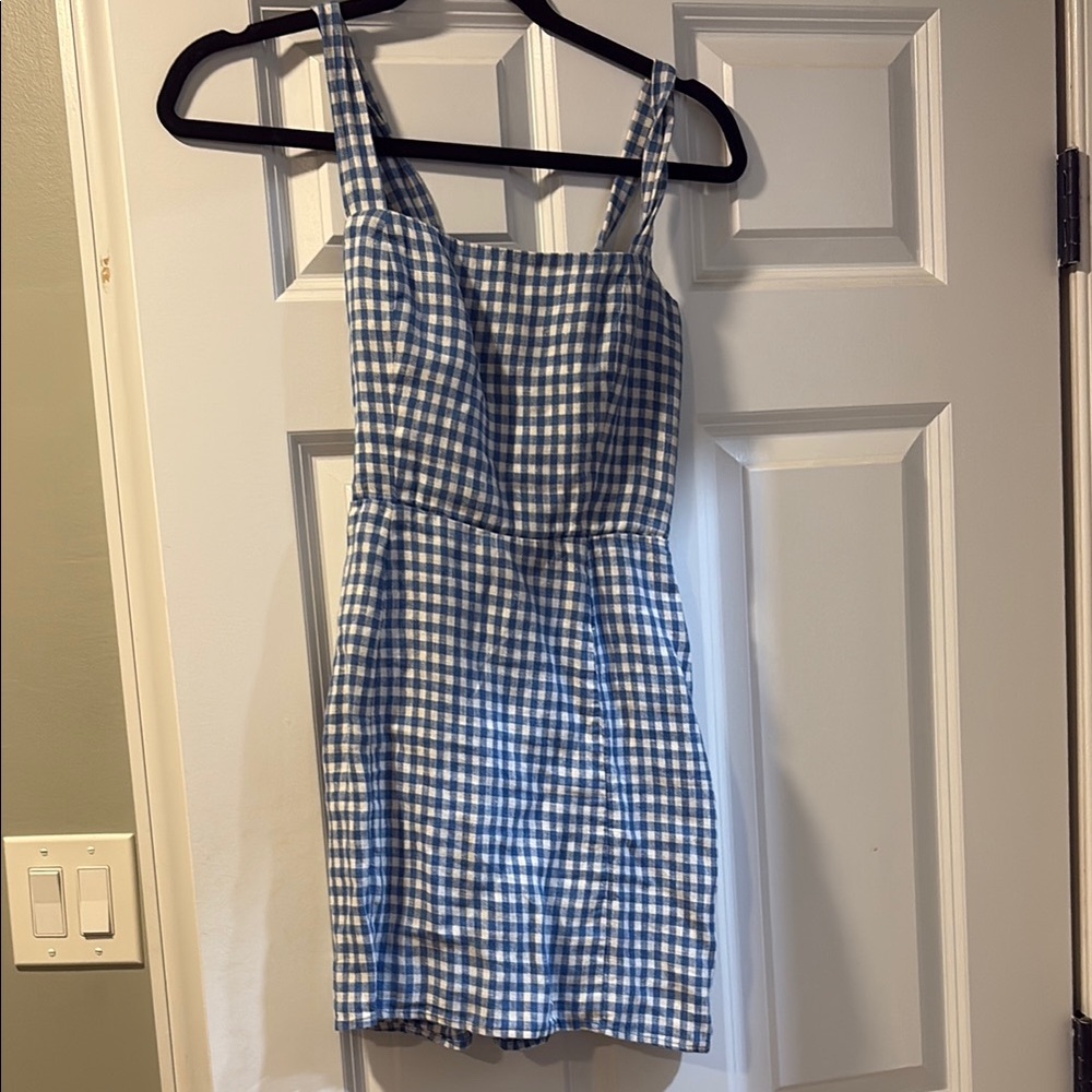 Blue Gingham Sleeveless Dress